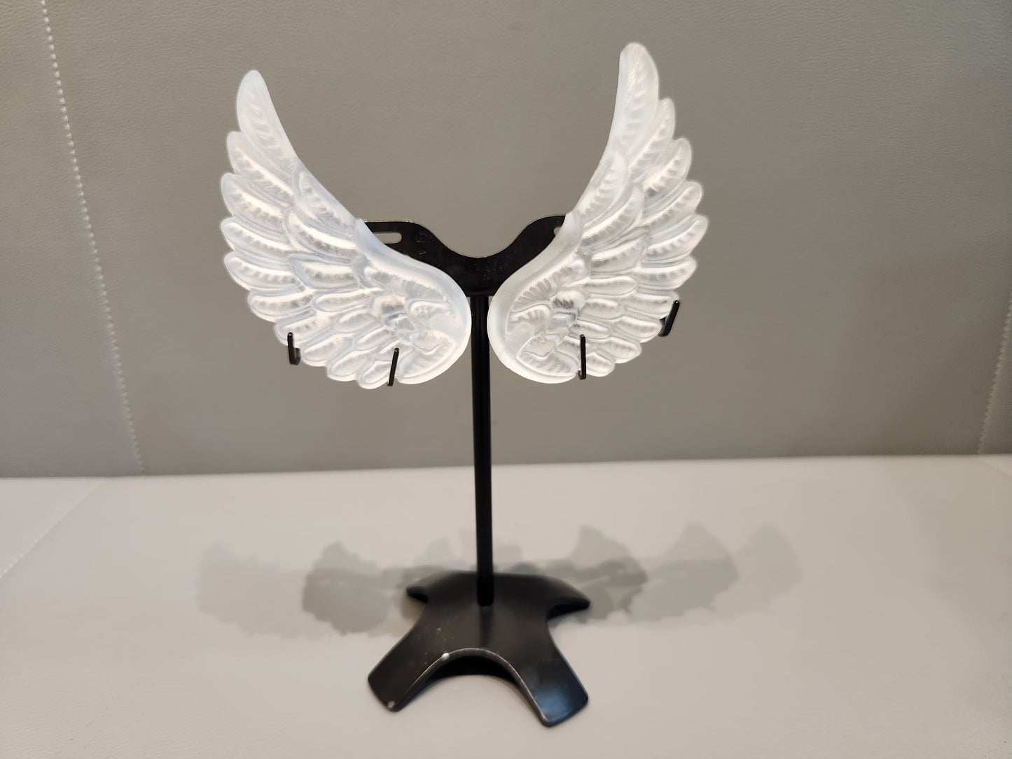 crystal selenite wing with stand