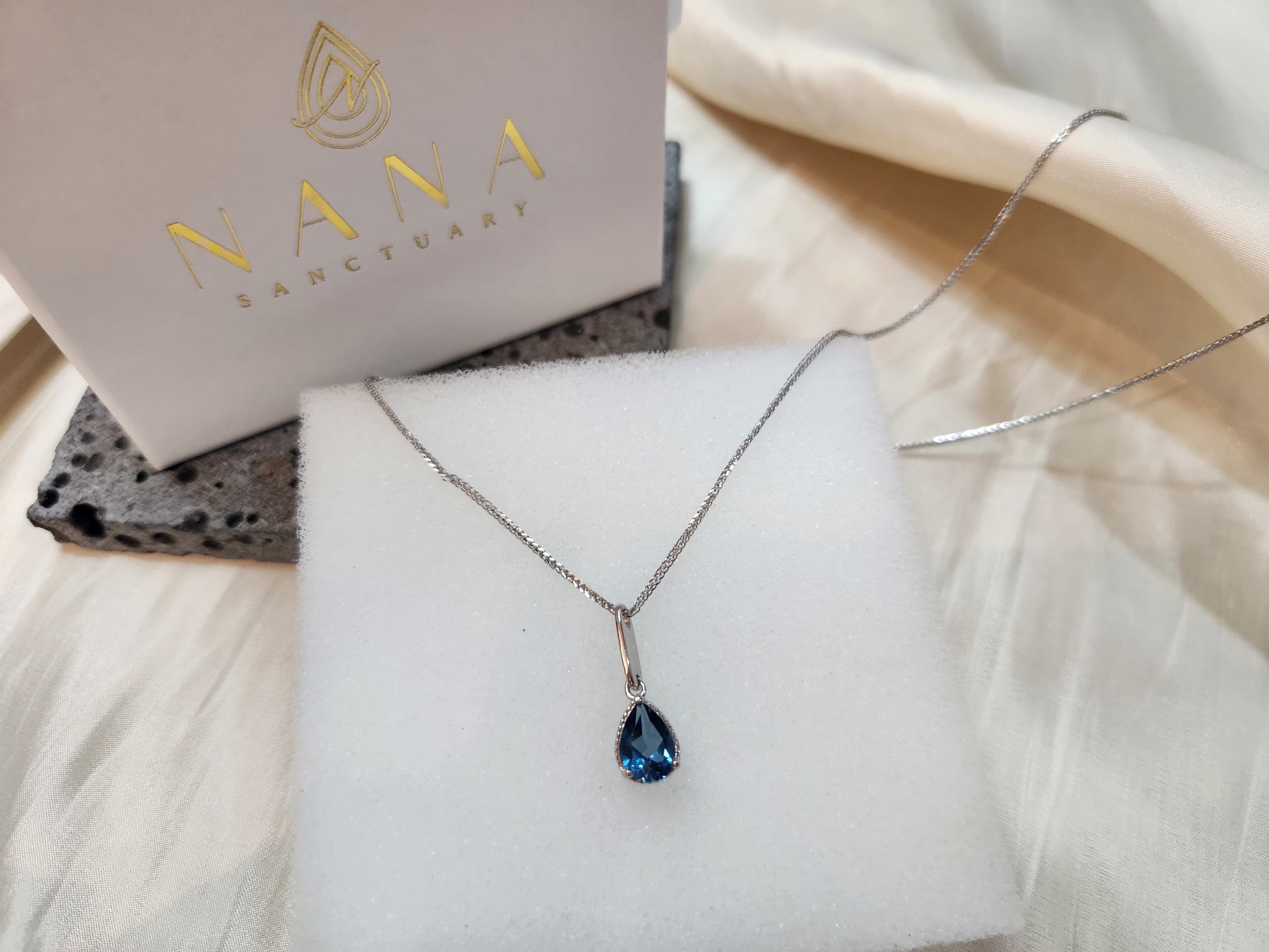 Birthstone Blue Topaz Necklace