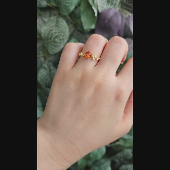 Birthstone Fanta Garnet Princess Ring Video