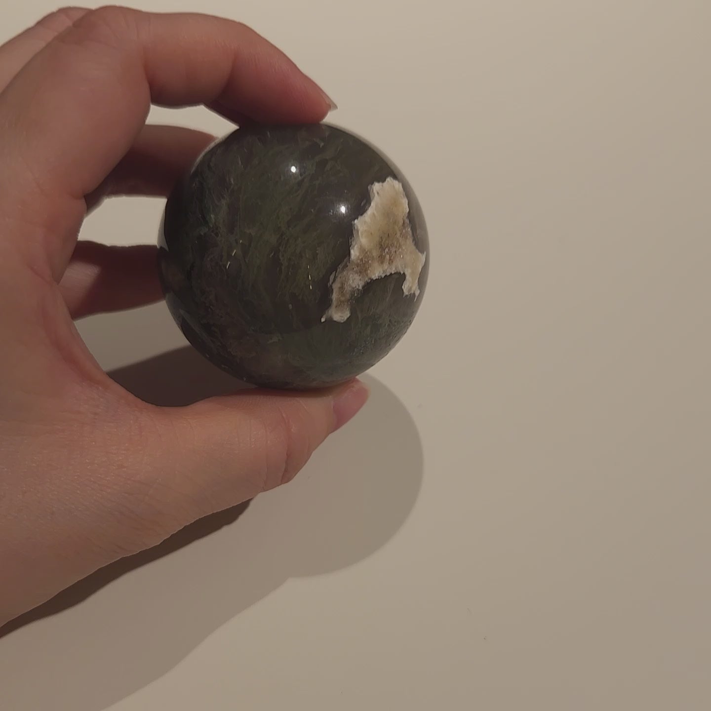 Moss Agate Crystal Ball Video shot