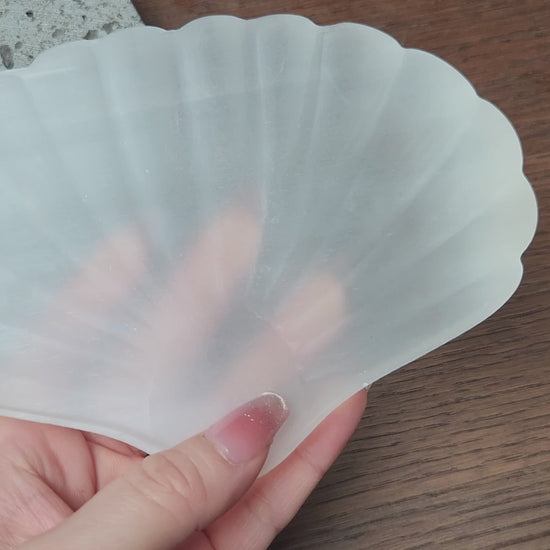 Crystal selenite Clam Shell Plate Video